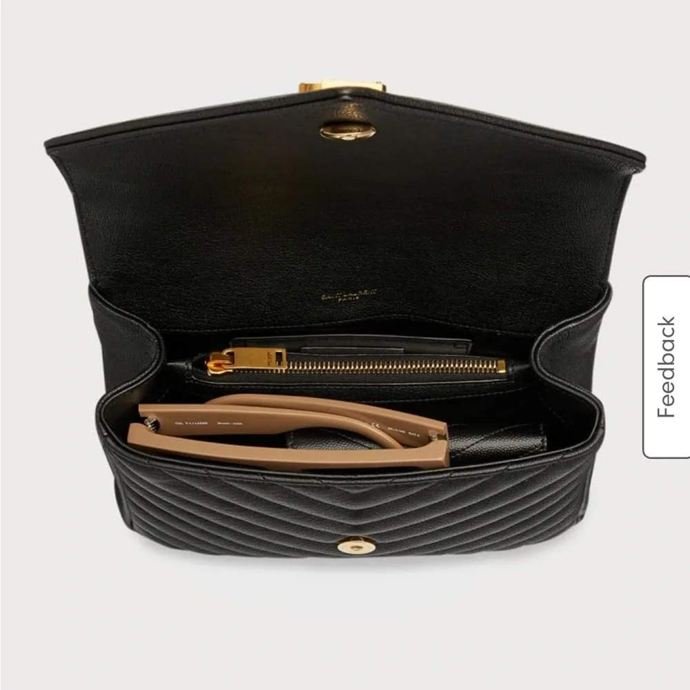 Saint Laurent Black Quilted Leather Shoulder Bag with Gold Hardware - Picture 15 of 15